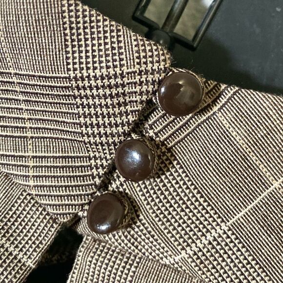 Michael Michael Kors Size 6 Brown Plaid Midi Dress - Picture 7 of 12